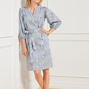 Talbots Poplin Shirtdress Dashing Paisley 18 NWT